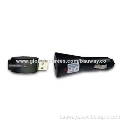 BAUWAY USB and Car Cigarette Charger, Customized Designs Accepted, Eco-friendly